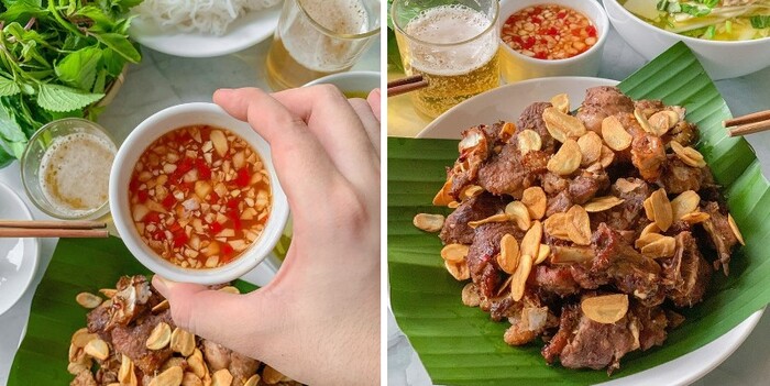 Pha thêm bát nước chấm và trình bày là hoàn thành