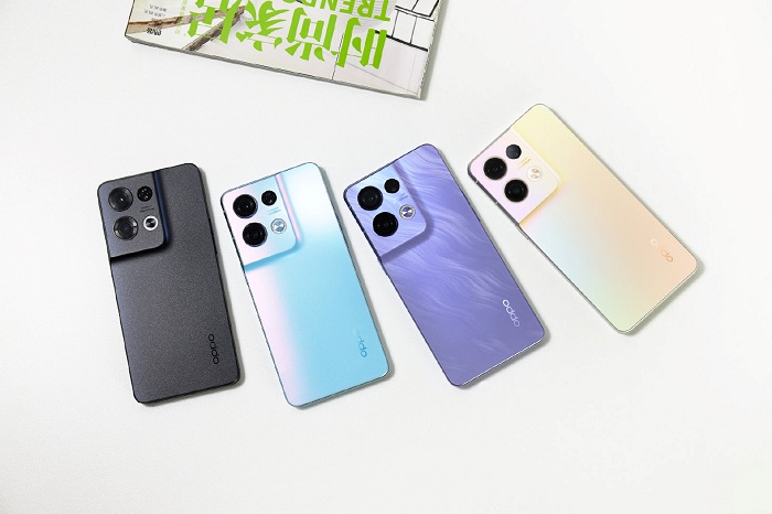 Cận cảnh OPPO Reno8 màu Tím Iris