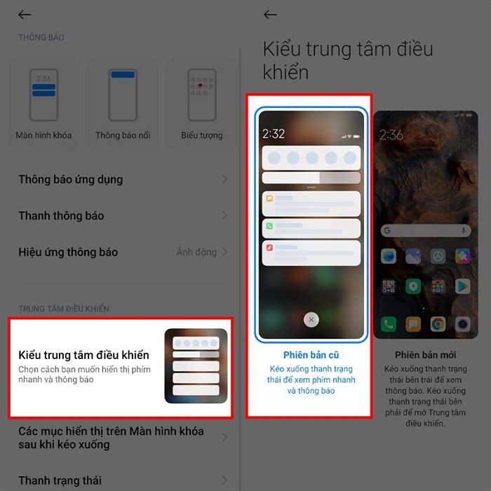 Sử dụng trung tâm thông báo cũ có thể sẽ dễ dàng hơn với nhiều người