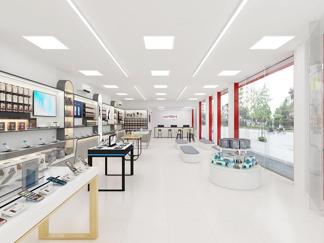 Viettel Store Điện Biên Phủ hướng đến sự hài lòng của khách hàng với thiết kế mang xu hướng hiện đại, lôi cuốn như chính những sản phẩm mà chúng tôi cung cấp