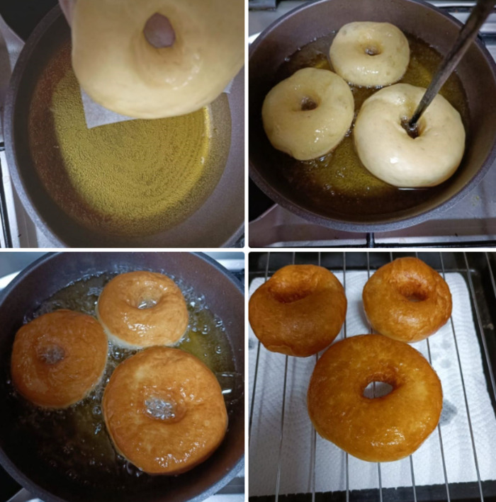 Chiên bánh bằng chảo chống dính