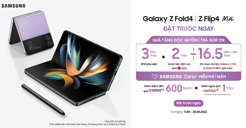 Viettel Store mở đặt trước bộ đôi smartphone màn hình gập Galaxy Z Fold4 & Z Flip4 cùng nhiều ưu đãi hấp dẫn