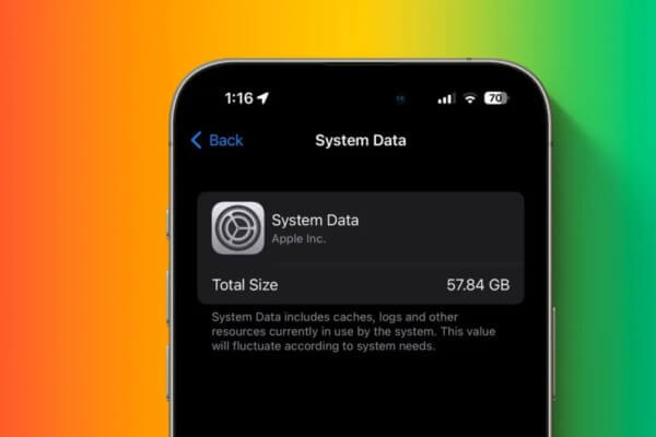Các thành phần chính của dữ liệu hệ thống trên iPhone