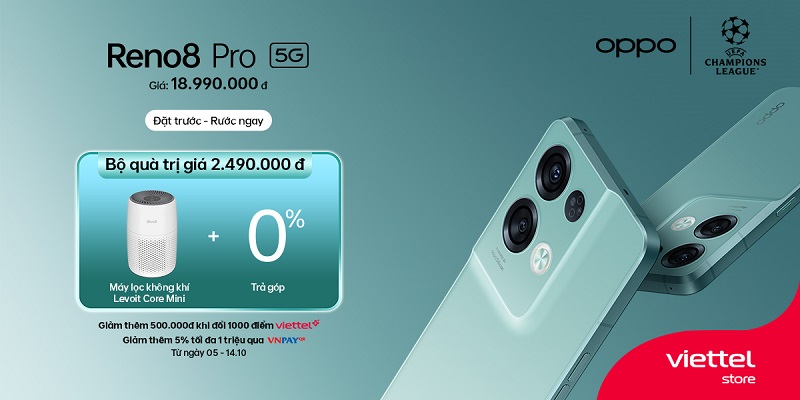 Đặt trước OPPO Reno8 Pro 5G rước ngay bộ quà trị giá 2.490.000đ