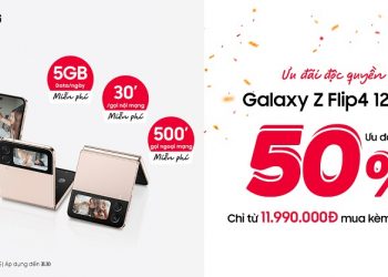 Ưu đãi độc quyền – Galaxy Z Flip4 128GB giảm ngay 50% giá chỉ từ 11,99 triệu đồng khi mua kèm gói cước