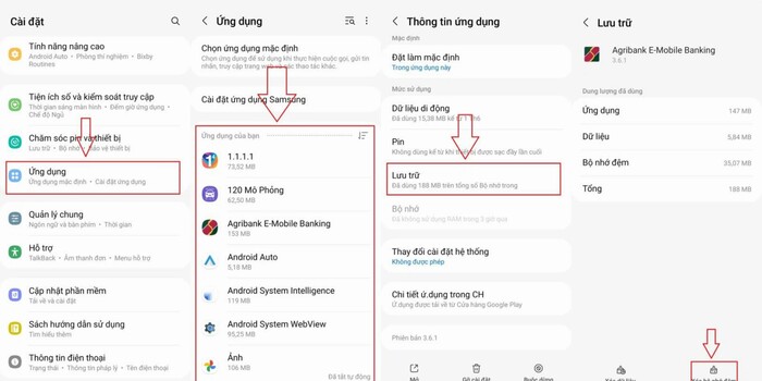 Xóa dữ liệu đã lưu trong bộ nhớ cache của điện thoại Android
