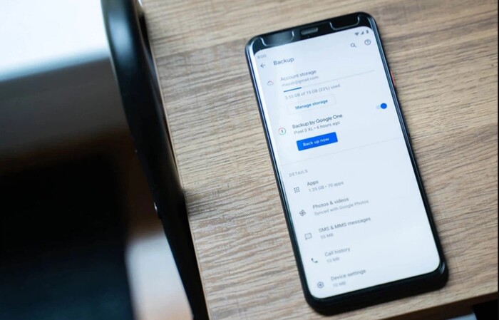 Sao lưu dữ liệu lên đám mây hoặc Google Drive