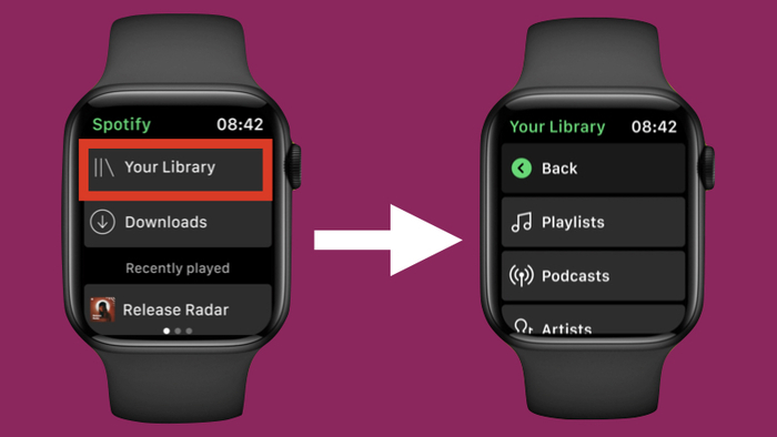 Cách chọn playlist hay album để phát