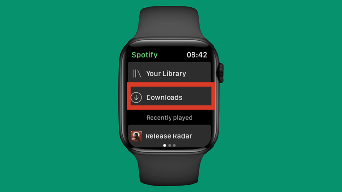 Truy cập màn hình Thư viện nhạc, chọn mục Downloads
