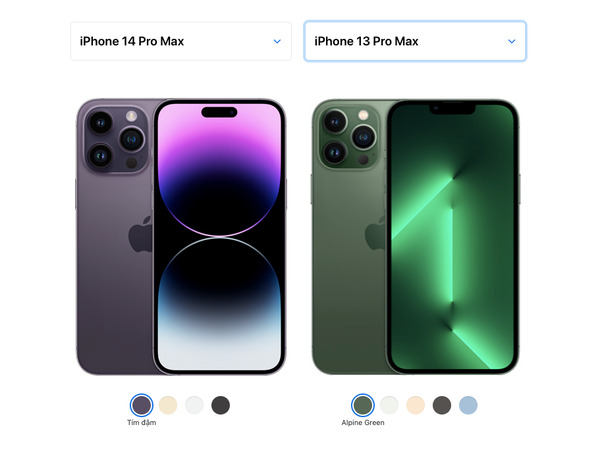 iPhone 14 Pro Max mới ra mắt và iPhone 13 Pro Max