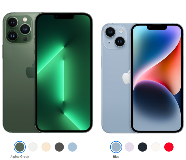 iPhone 13 Pro Max (bên trái) cho hình ảnh hiển thị to hơn, rõ ràng hơn so với iPhone 14 (bên phải)