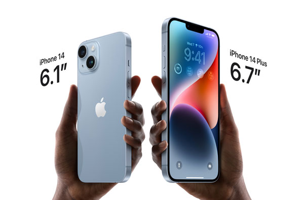 iPhone 14 chỉ có 2 kích thước màn hình khác nhau là 6.1 inch và 6.7 inch
