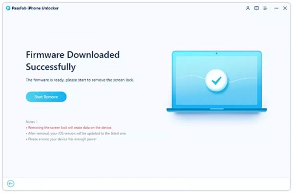 Lựa chọn “Start Remove” để phần mềm phá khóa