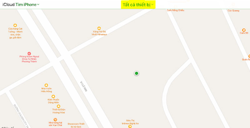 Lựa chọn tìm kiếm “iPhone” trong danh mục “Tất cả các thiết bị”