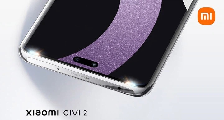 Thiết kế mặt trước Xiaomi CIVI 2 lộ diện với màn hình đục lỗ hình viên thuốc bắt mắt