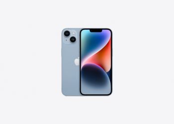 Hình ảnh mặt trước và mặt sau của iPhone 14 blue – màu xanh dương