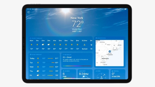 Ứng dụng Thời tiết trên iPadOS 16.1