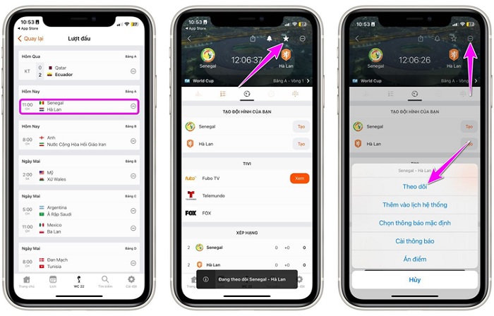 Cách cập nhật tỉ số World Cup 2022