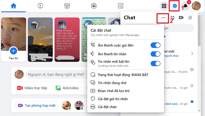 Cách tắt trạng thái online trên Facebook