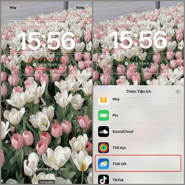 cài đặt thời tiết trên iphone