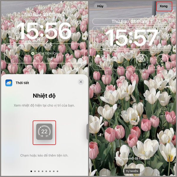 cài đặt thời tiết trên iphone