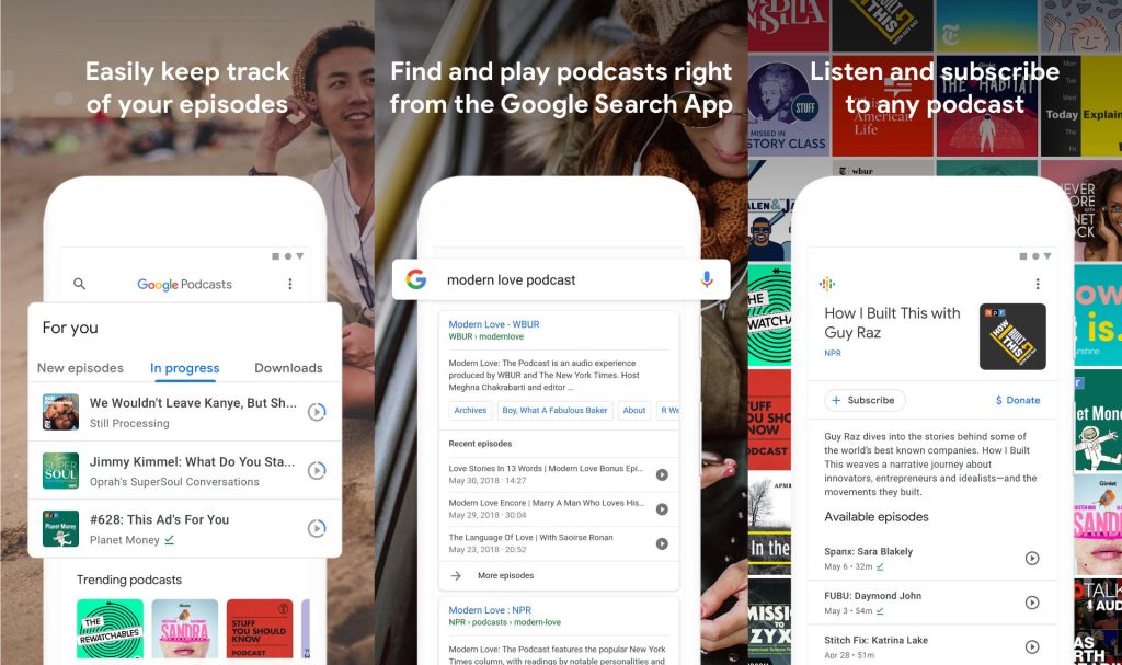 Google Podcast được trang bị hầu hết tính năng liên quan đến Podcast