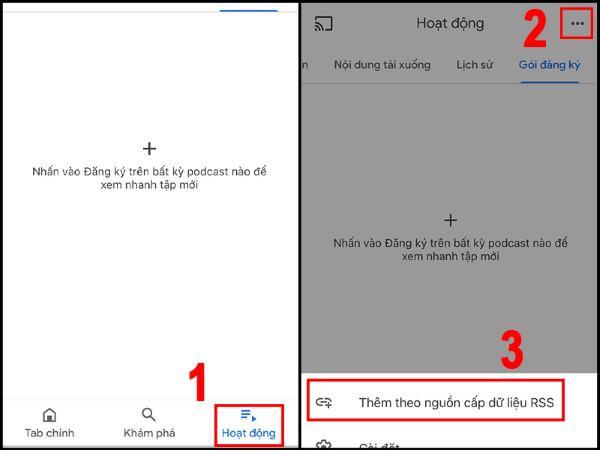Chọn vào mục Thêm theo nguồn cấp dữ liệu RSS