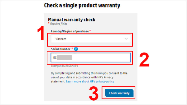 Kiểm tra bảo hành laptop HP thông qua IMEI/Serial Number