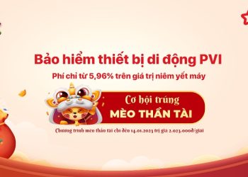 Mua Bảo Hiểm Thiết Bị Di Động PVI phí chỉ từ 5.96% trên giá trị niêm yết máy cùng cơ hội trúng Mèo thần tài