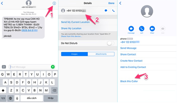 cách chặn tin nhắn rác trên iphone