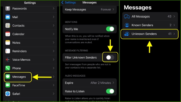 cách chặn tin nhắn rác trên iphone