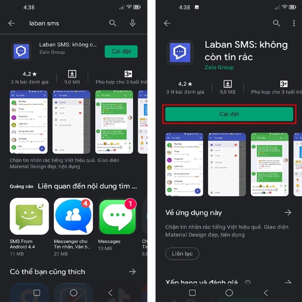 chặn tin nhắn rác