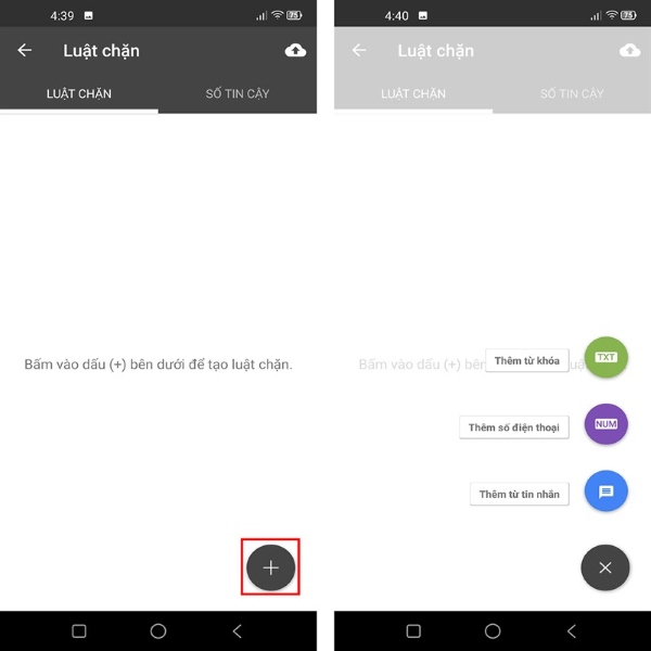 chặn tin nhắn rác