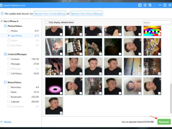 khôi phục ảnh đã xóa vĩnh viễn trên iPhone