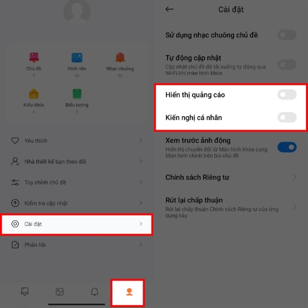 tắt quảng cáo trên điện thoại xiaomi