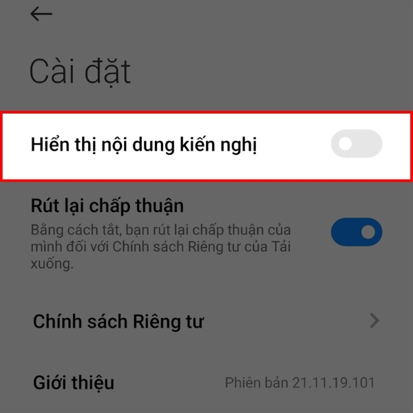 tắt quảng cáo trên điện thoại xiaomi