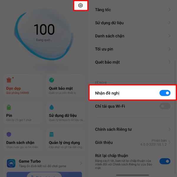 tắt quảng cáo trên điện thoại xiaomi