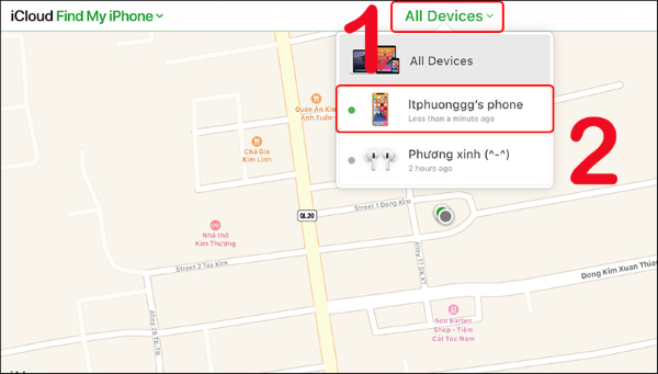 2 điện thoại dùng chung icloud