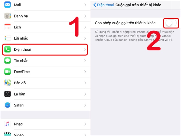 2 điện thoại dùng chung icloud