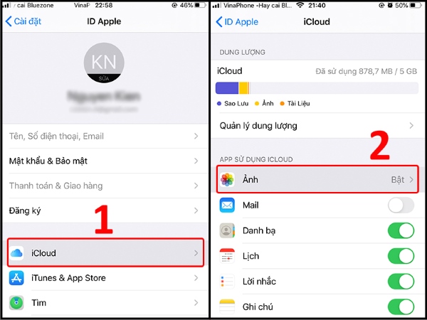 cách tắt đồng bộ ảnh trên iPhone