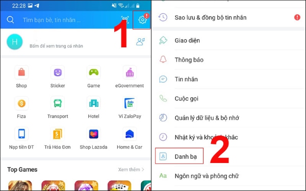 tắt đồng bộ danh bạ zalo