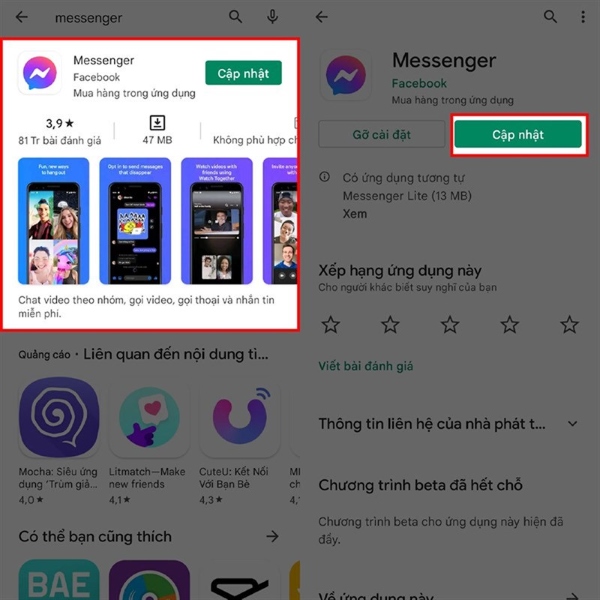 nhắc lại tin nhắn trên messenger