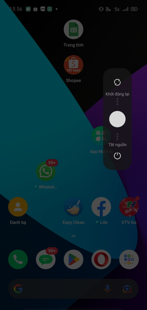 Khởi động lại điện thoại với các máy Android