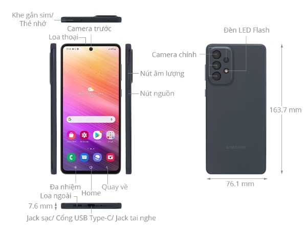 đánh giá điện thoại Samsung A73 5G