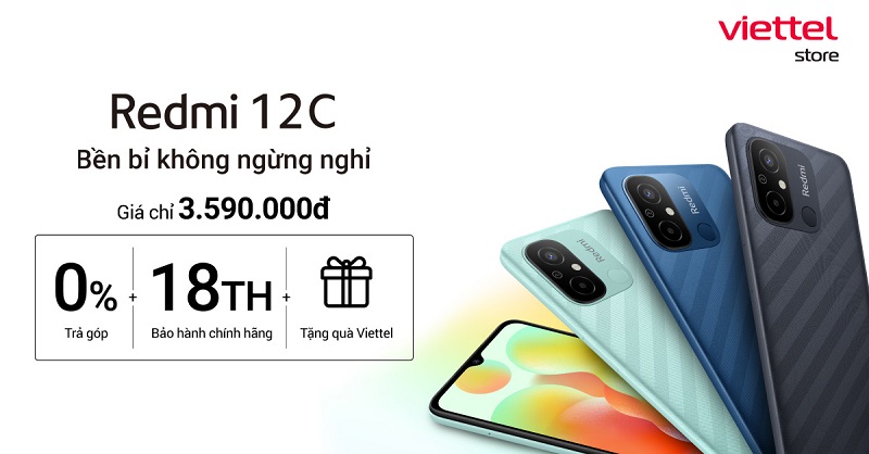 Viettel Store chính thức mở bán Redmi 12C giá hotsale chỉ 3.190.000đ cùng nhiều ưu đãi hấp dẫn