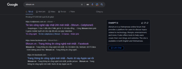 tích hợp ChatGPT vào Google Search