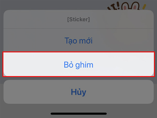 Chọn bỏ ghim 