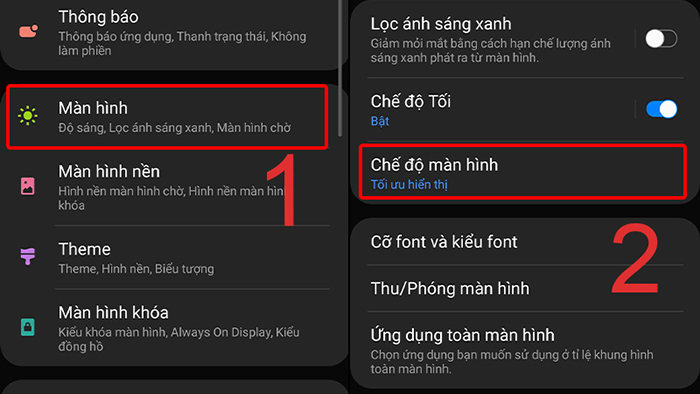 Chọn chế độ màn hình