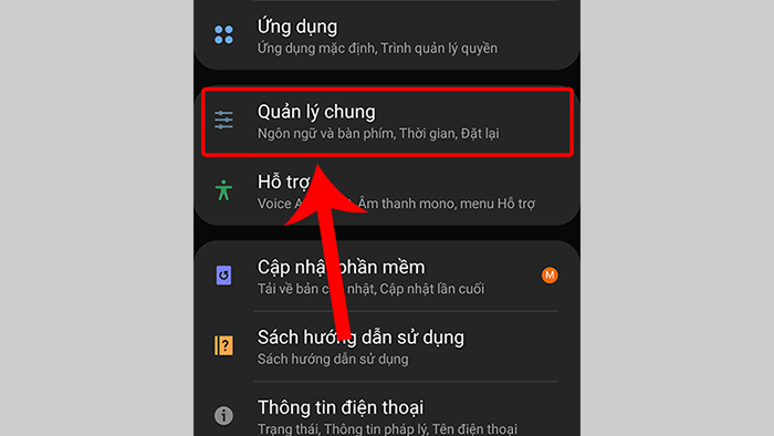 Chọn quản lý chung