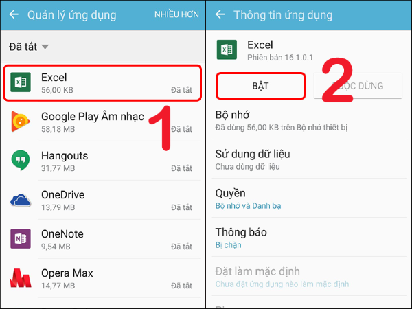 ứng dụng bị ẩn